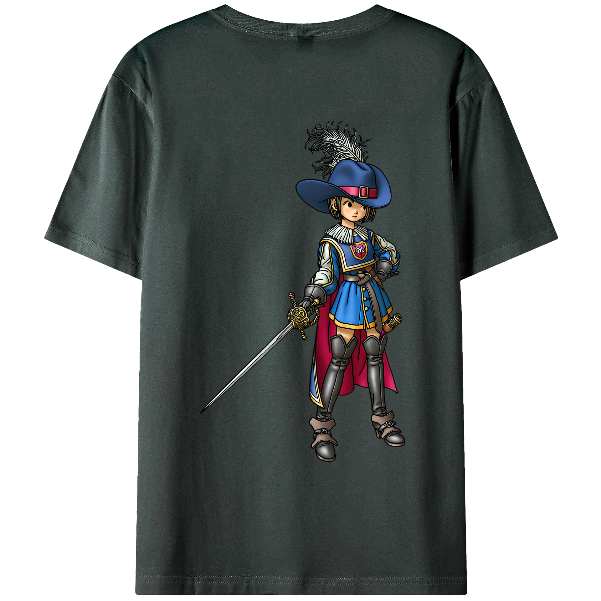 （画像用） ドラゴンクエスト Doragon Kuesuto Dragon Quest 綿100％ メンズ半袖Tシャツ（バックプリント） 通気性